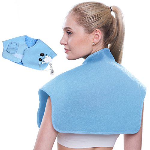 Syntrox Germany XXL Extra Breiter Nackenwärmer 2 in 1 USB und Netzteil geeignet für Powerbank Schulterwärmer Rückenwärmer Wärmeweste Heizdecke