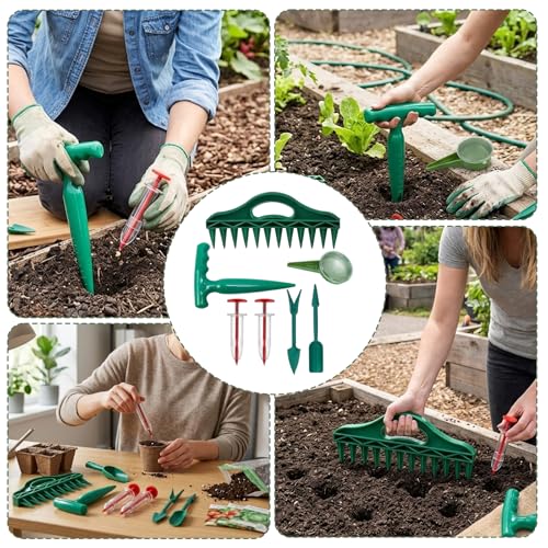 Juego de 8 piezas para plantar semillas con herramientas multifuncionales miniatura 7