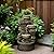 Warm Garden 3 Tiered Bowls Floor Stacked Stone Waterfall Fountain for Outdoor Patio Garden Backyard Decking Décor. 28 Inch Tall