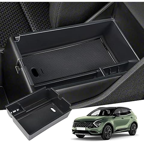 GAFAT Compatible with Kia Sportage NQ5 2022 2023 (Automatic) Centre Console Storage Box, Sportage 2022 Armrest Organiser Tray Glove Box, Sportage NQ5 Accessories (Black) Cover