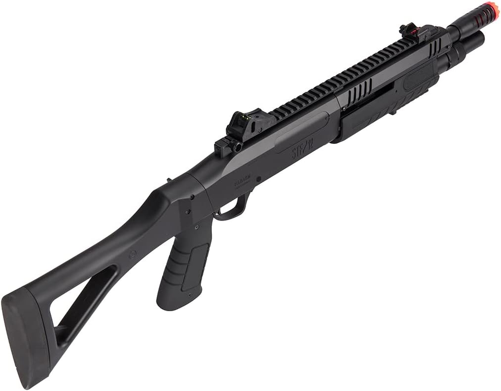 High FPS Tri-Shot 11'' Airsoft Shotgun Pump Action BO Manufacture FABARM STF w/Fixed Stock (2 Shells Included)