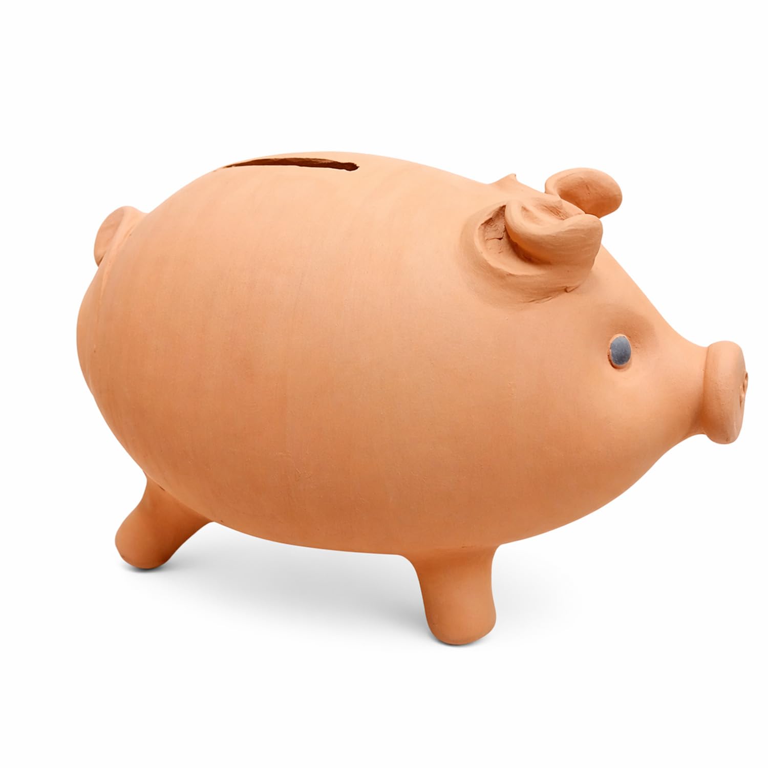Hucha de Terracota 20 cm Hecha a Mano, Decoración Original para el Hogar, Hucha Infantil para Ahorro, Adorno Único de Terracota para Salón, Dormitorio y Oficina, Niños y Adultos