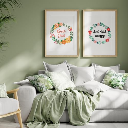 Image of Louise Maelys Funny Flower Wreath Embroidery Kit for Beginners, DIY Craft | Floral Needlepoint Kit with Pre-Printed Fabric, Hoop, Threads, Needles and Guide. Cross Stitch Starter Kit for Adults
