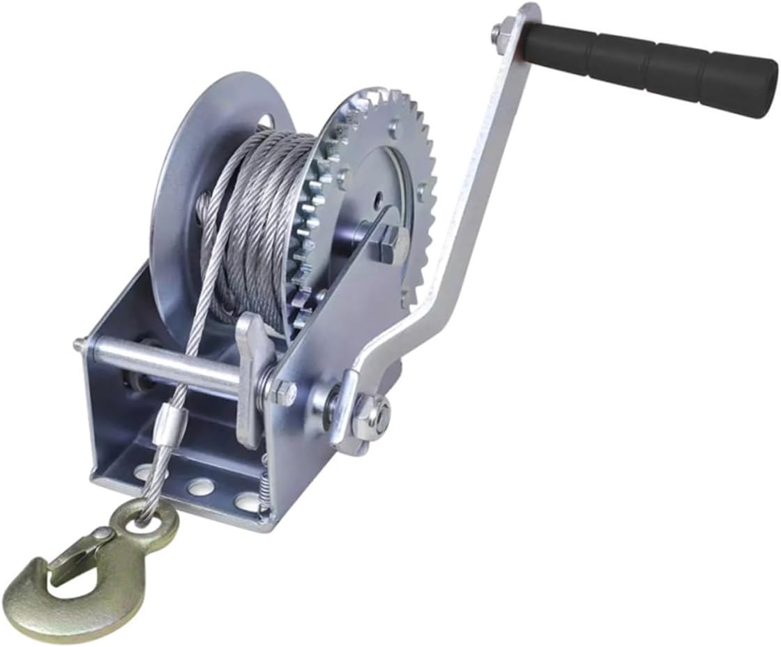 Mikinona 1pc Hand Winch Cable Heavy Duty Manual Crank Winch for Trailer Boat and Towing Portable and Easy to Operate
