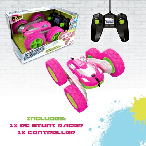 BLADEZ RPM RC Stunt Racer, Real Performance Machine, Radio Control Flip Racer, 360 Degree Spinning, High Speed, Pink/Green - Image 3