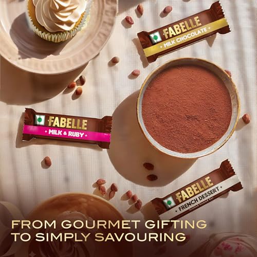 Image of Fabelle The Bars Treasury Premium Chocolate Gift Pack, 24 Assorted Layered Chocolate Bars, Milk, Ruby and French Dessert Chocolate, 168 grams, Ideal for Gifting Occasions (Pack of 2)