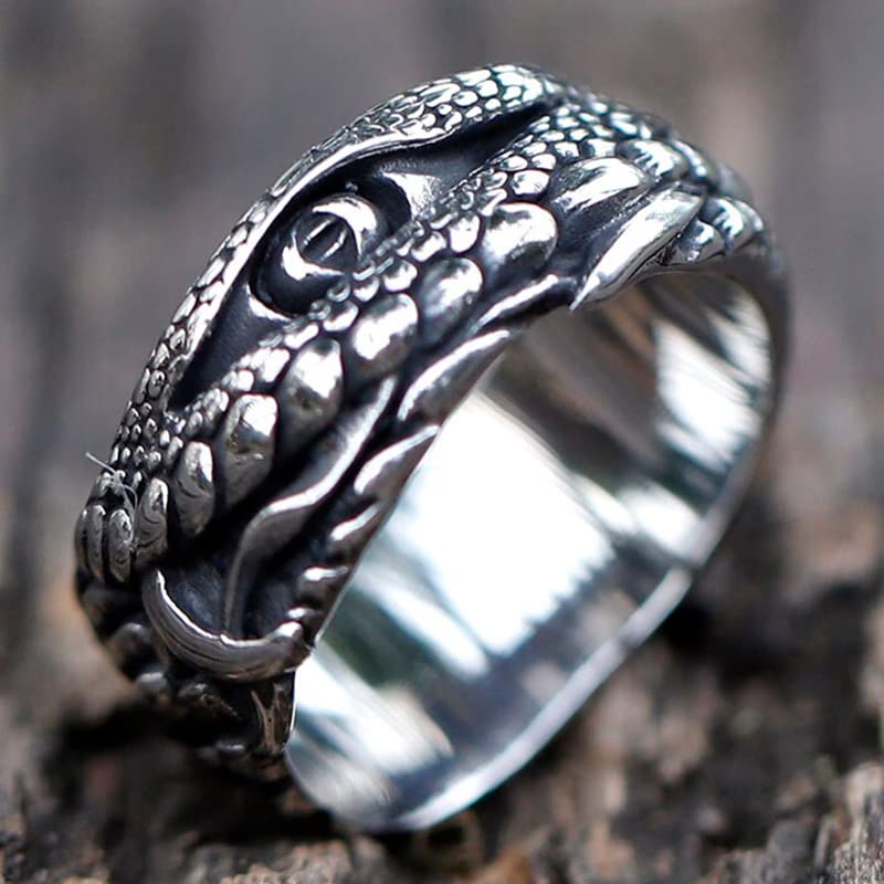 Image of Genuine Stainless Steel Ring for Men Fashion Punk Rock 3D Animal Rings
