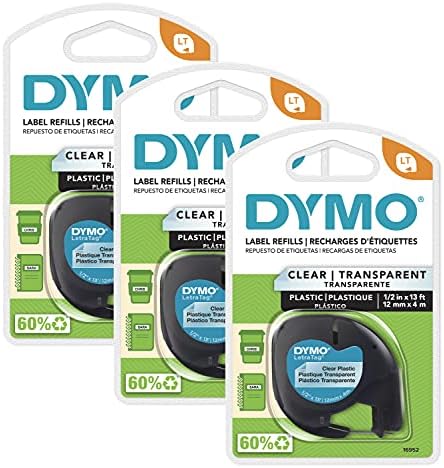 DYMO LT Labeling Tape for LetraTag Labeling Machines, Black Print...