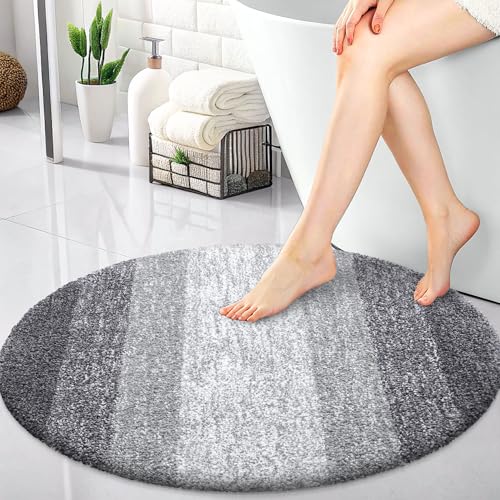 OLANLY 30-inch Round Bathroom Rugs, Extra Soft and Absorbent Microfiber Bath Rugs, Quick Dry Machine...