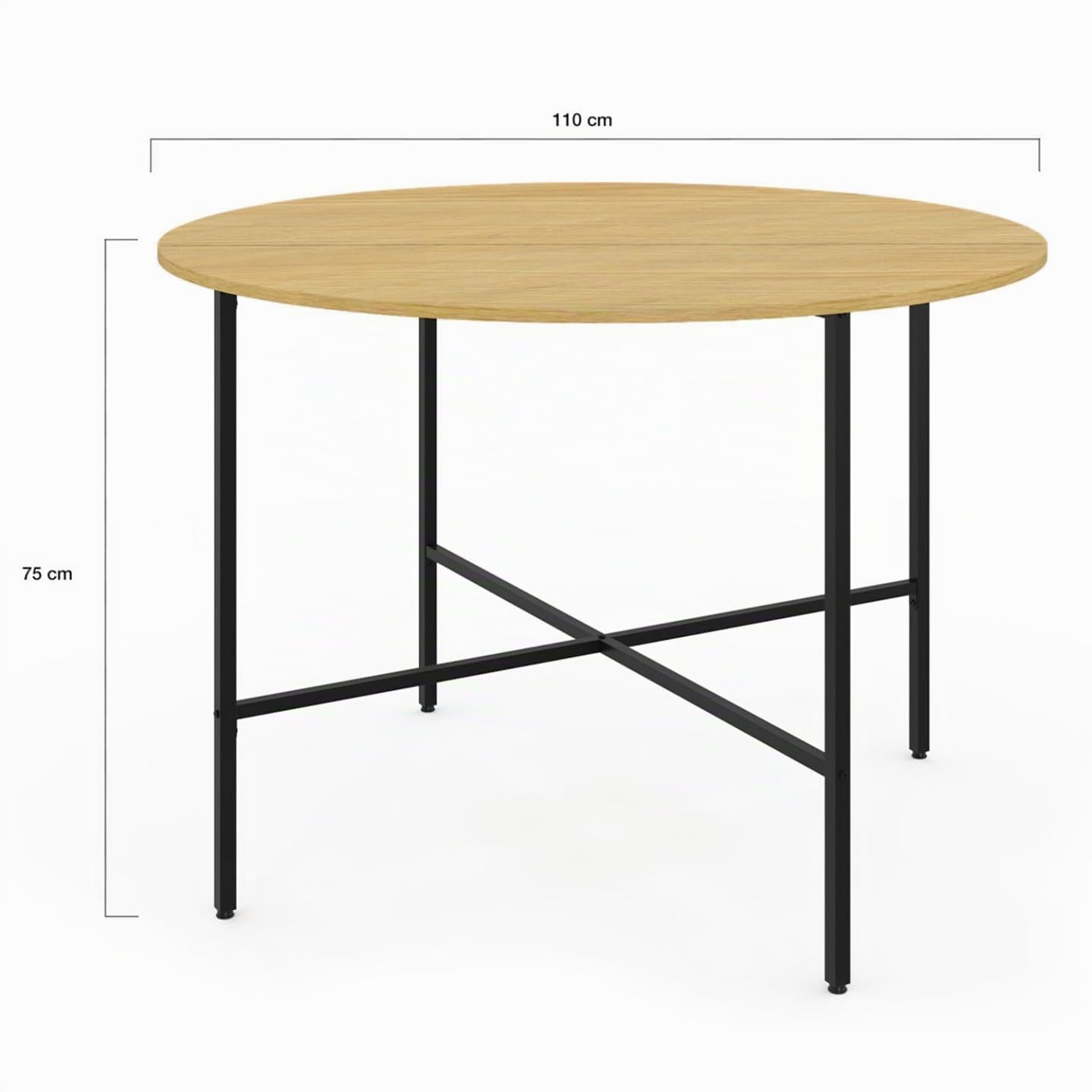 IDMarket - Table à Manger Fixe Ronde Detroit 110 cm Design Industriel
