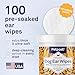 Petpost | Dog Ear Cleaner Wipes - Ultra Soft Cotton Pads in Coconut Oil Aloe Solution - Dog Ear Rinse & Cleanser 100 ct.