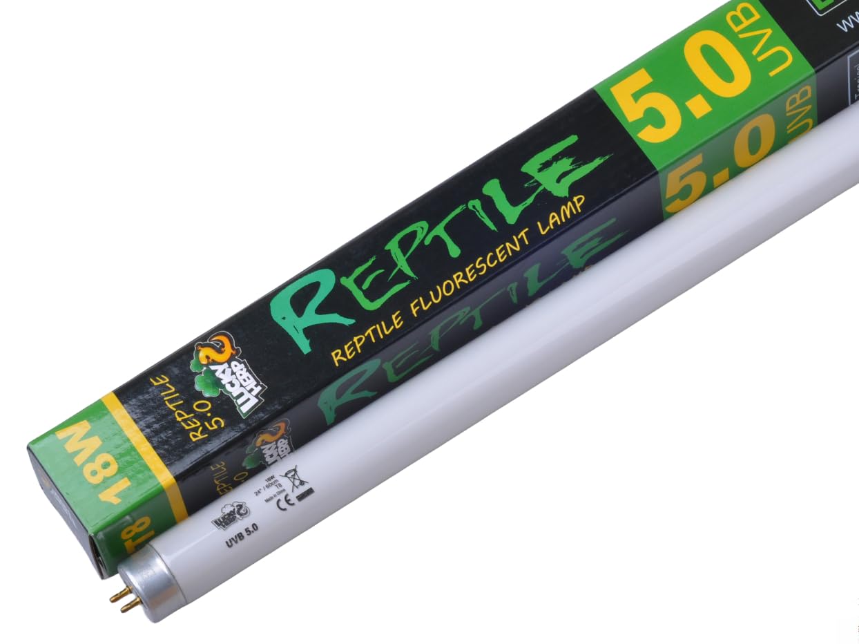 LUCKY HERP Tubo T8 UVB 5.0 18W para Camaleón Gecko y Reptiles, Lámpara Fluorescente Lineal para Terrario