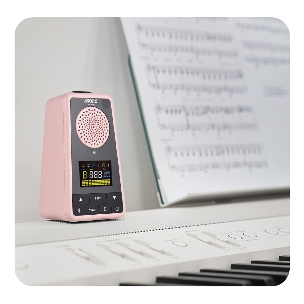 sintonizzatore metronomo metronomo metronomo digitale AROMA 2-in-1 Metronomo BT Speaker per chitarra pianoforte tamburo violino metronomo digitale ricaricabile con conteggi vocali 1300mAh