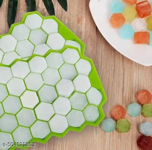 Image of 2pis Silicone Ice Trays for Freezer - Flexible Honeycomb Ice Cube Trays for Freezer - Popsicle Mould /Ice Cube Maker /Fridge Tray - Pack of 22PIS /DIMOND /HONEYTRAY /314 KP1667