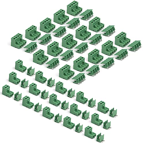 30 párů 5,08 mm 2 Pin/4 Pin PCB Mount Screw Terminal konektory 250 V 10 A Terminal Block pro Arduino (2 pin-15 párů, 4 pin-15 párů/zelený)