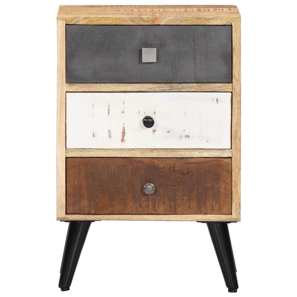 Generico Comodino 40x30x60 cm in Legno Massello di Mango,Comodini