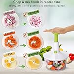 Brieftons Express Manual Food Chopper: 6.8-Cup, Hand Chopper Vegetable Cutter to Chop Veggies, Fruits, Herbs, Garlic Onion Chopper for Salsa, Salad, Pesto, Hummus, Guacamole, Coleslaw, Indian Cooking - Image 3