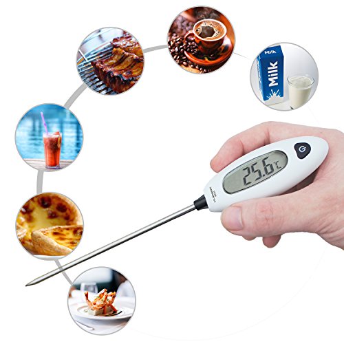 Meat Thermometer, Helect 4-7 Seconds Instant Read Digital Food & Cooking Thermometer For Kitchen, Bbq, Grill, Indoor Outdoor, 5.9 Inch Long Stainless Steel Probe And Lcd Display - H1021 #TOP5