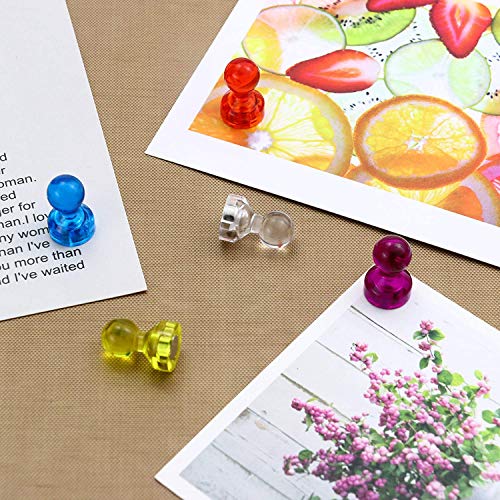 image for LOVIMAG Push Pin Magnets, 64 Pack 8 Colors Refrigerator Magnets, Color