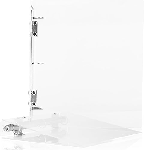 Baskiss Cubierta de carpeta de acrílico de 3 anillas, soporte duro acrílico transparente con anillo redondo de 1.2 in de diámetro, se adapta a 3