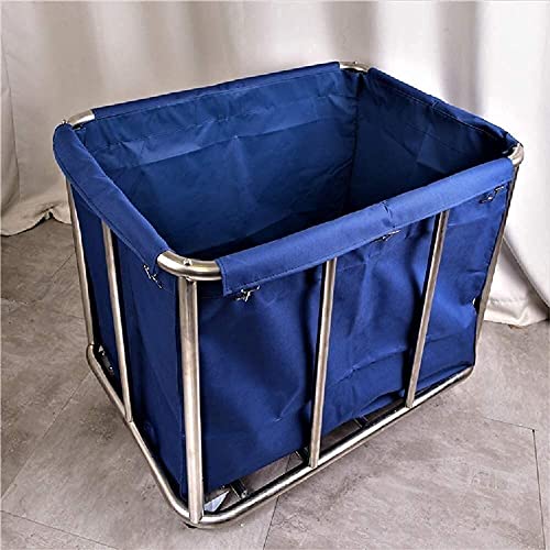MERTNK Ruchome Wózki Do Prania Koszyk Pralnia Ze Stali Nierdzewnej Hamper Sorter Wózek Z Torbą I Koła Wózek Do Przechowywania Do Szpitala Do Pokoju/Blue