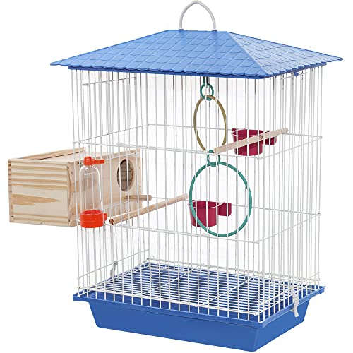 Gaiola Calopsita Agapornis Acessórios Brinquedos Vivopet Epóxi Criadeira com Ninho (Azul)