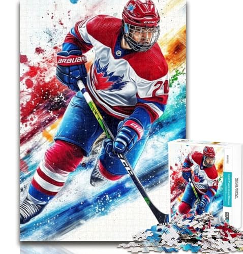 Rompecabezas de Hockey sobre Hielo para Adolescentes y Adultos, un Juego desafiante Toda la Familia, 26x38cm