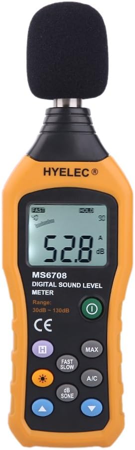 Sound Level Meter- HYELEC MS6708 Sound Level Meter sound decibel level digital meter Tester 30 -130dB