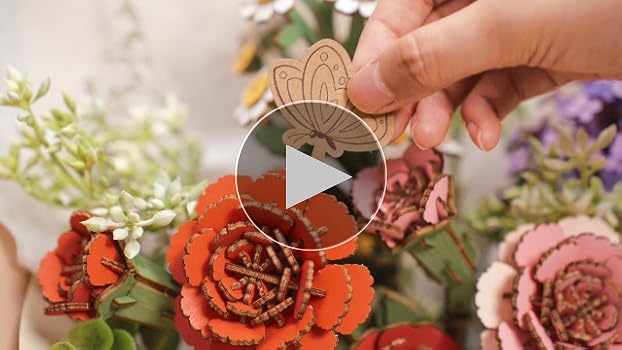 Amazon.com: Wowood 3D Flower Wooden Puzzles for Adults-Red