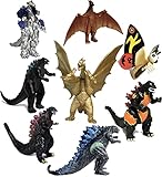 Godzilla Dinosaur Toys King of The Monsters Movable Joint Action Figures Mini Mothra Imago Shin Burning Heisei Mecha Ghidorah Kids Birthday Cake Toppers Pack, Travel Bag