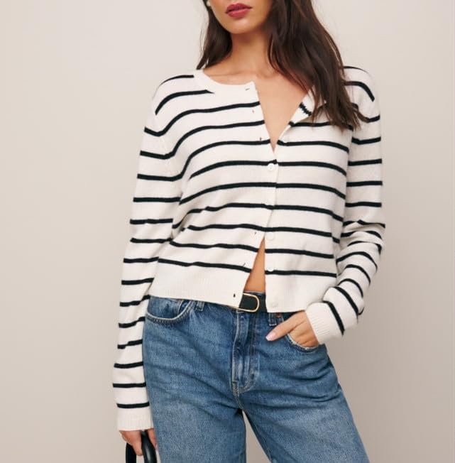 Women Knit Cropped Cardigan Long Sleeve Crewneck Sweater Lightweight Knit Cardigan Casual Fall Going Out Streetwear2