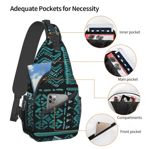 ASYG Unisex African Pattern Chest Bags Crossbody Sling Backpack Travel Hiking Daypack for Women Men Shoulder Bag4