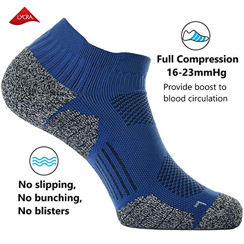 Cwvlc Unisex Cushioned Compression Athletic Ankle Socks Multipack, 3-Pairs Royal, Xl (13.5-15.5 W Us/ 12-14 M Us) #TOP2