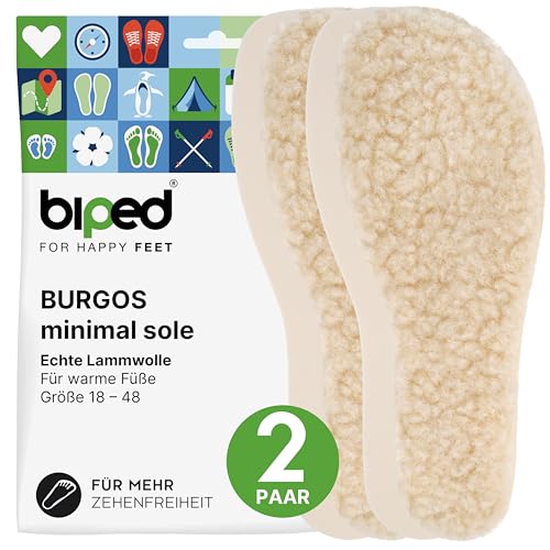 biped minimal sole BURGOS - 2 Paar Winter Einlegesohlen für Barfußschuhe -...