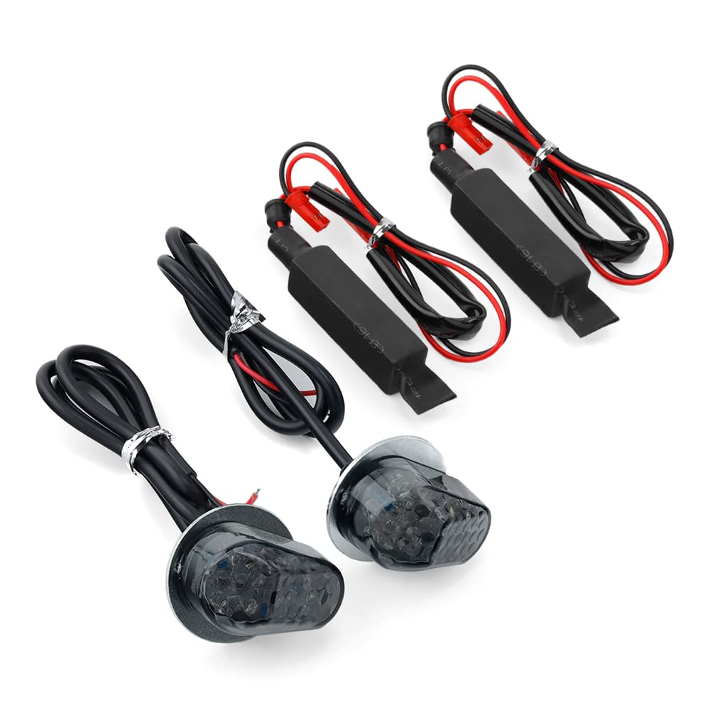 Motorcycle Mini Turn Signal Indicator For Yamaha YZF R7 2021-2022 YZF-R7 Motorbike Front Side LED Lights Small Blinker Lamp 1 Pair (Smoke)