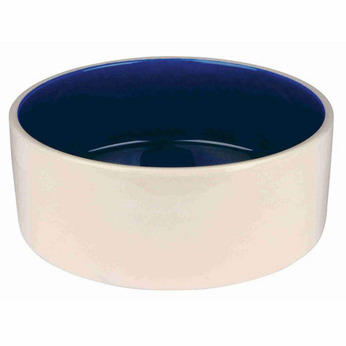 Trixie 2452 Ciotola in Ceramica, da 2,1 Litri/Ø 23 cm, Crema/Blu