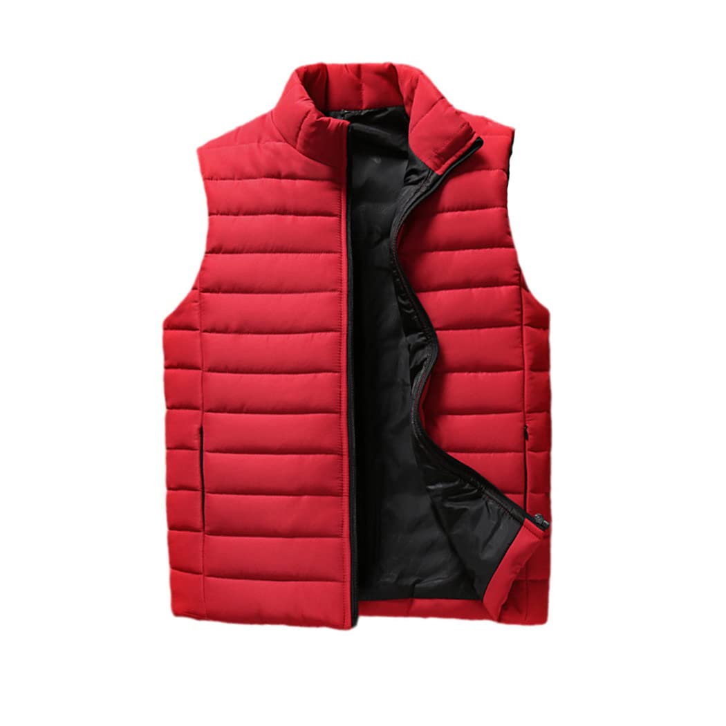 Chaleco acolchado de algodón para hombre en color rojo talla XL 7