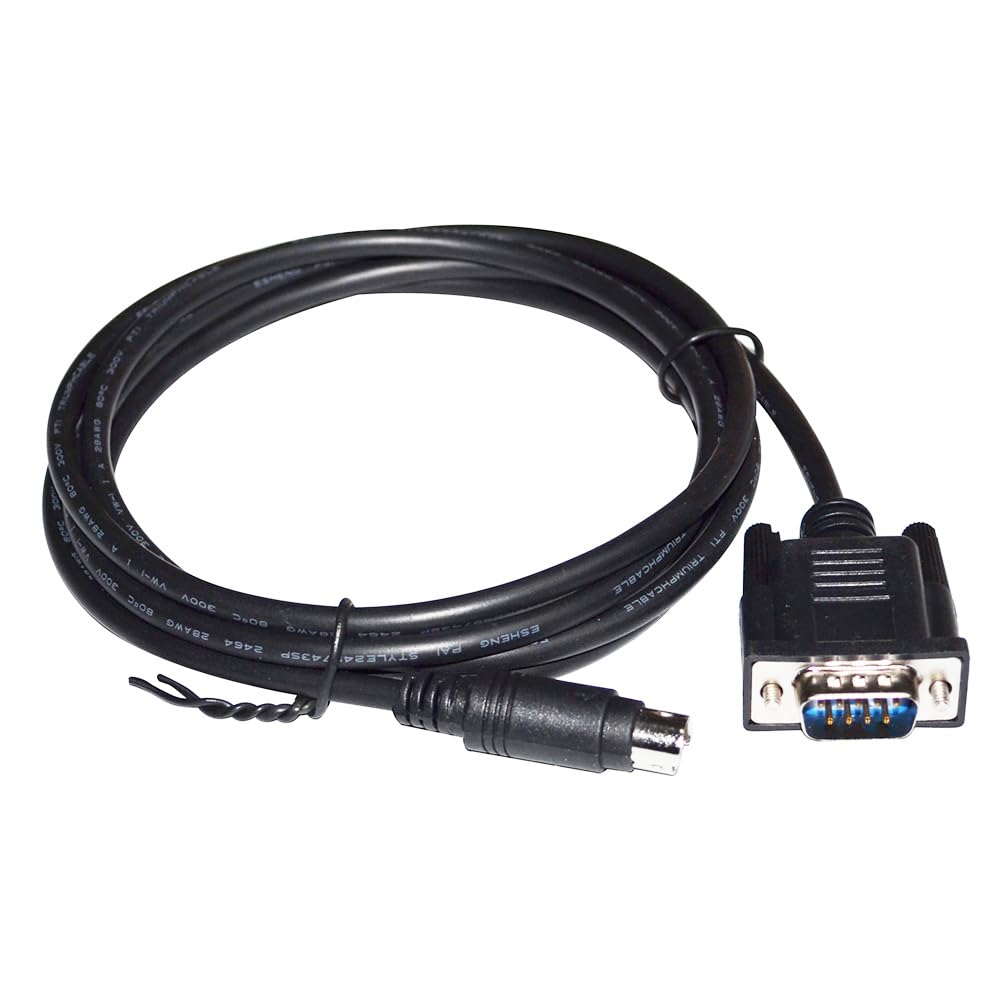 RIKYJIC DB9 Male to MD8 Round Header 8-Pin Male Connector RS232 Communication Cable for HITECH Touch Screen and Schneider PLC Programming Control Cable Data Download Cable-1.8 Meters