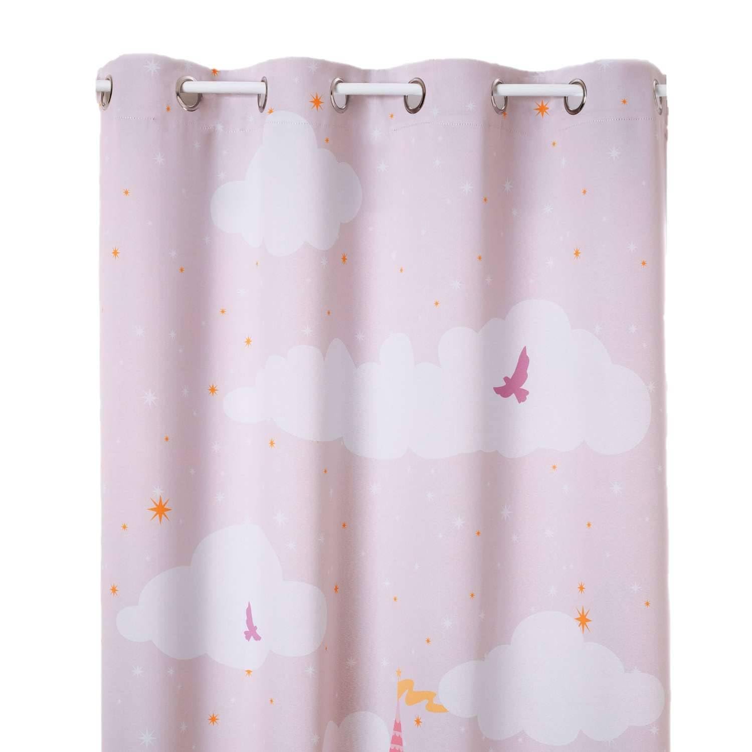 Atmosphera Kids Rideau occultant Enfant Château 135 x 260 cm Rose