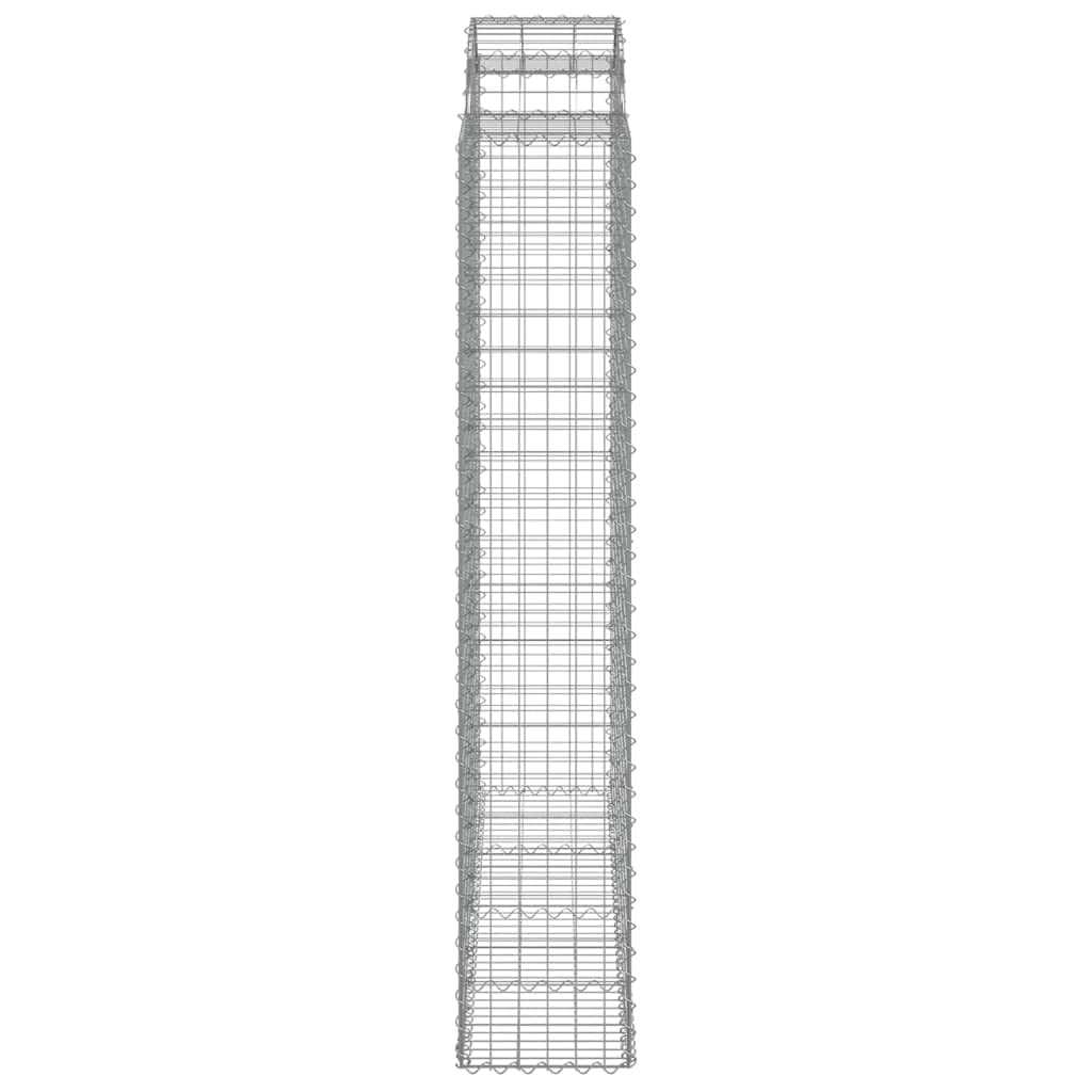 Gaviones con arco alto, 14 unidades, 200 x 50 x 220/240 cm, hierro
