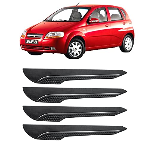 Image of AOSIS-Car Bumper Protector /Bumper Guard for Chevrolet Aveo U-VA with Single Chrome Stripe (4-Pcs)