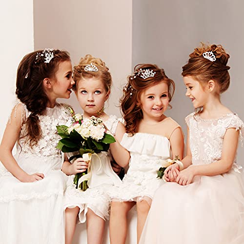 Hicarer 16 Pcs Princess Tiara Comb Small Crystal Rhinestone Crown Hair Comb For Women Girl Wedding Birthday Party Supply thumb #6
