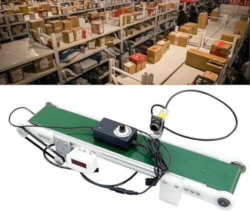 HOTAPEPU Cinta Transportadora De Escritorio, Carril De Carga De Transportador Pequeño De 116 RPM con Contador Automático, Velocidad Ajustable 1,8-7,6 Cm/s Opcional~/