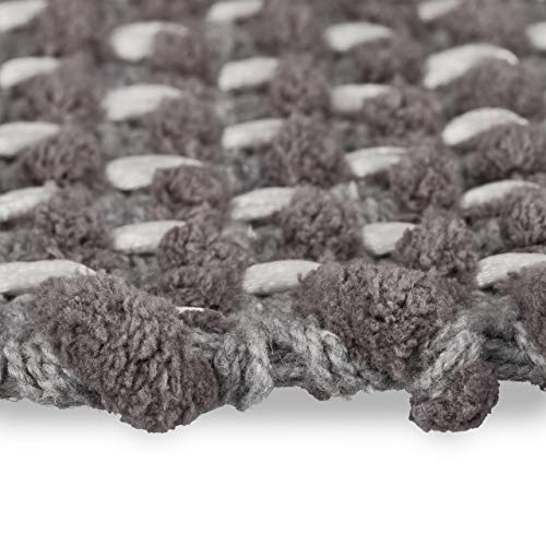 Relaxdays Grey Bathmat, Non-Slip Bathroom Mat, Anthracite, Washable, Carpet Runner in 60x100 cm, Rug