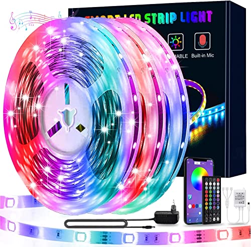 15.2m Led Strip , L8star Led Streifen Farbwechsel Led Lichterkette Smart Rgb Led Band Strips Sync met Muziek Gelden voor Slaapkamer, Woondecoratie Led Leiste Cover