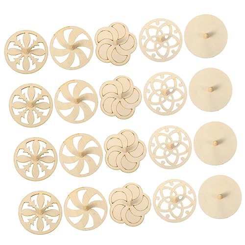 BESTonZON Natural Wood Tops DIY Toys for Kids Unfinished Kindergarten Gyroscope Toys Random Color