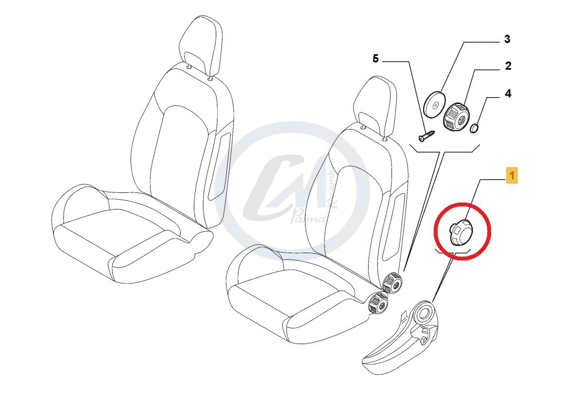 MANOPOLA REGOLAZIONE SPALLIERA SEDILE PER GIULIETTA,GRANDE PUNTO,BRAVO 07>QUBO DOBLO 09> DELTA