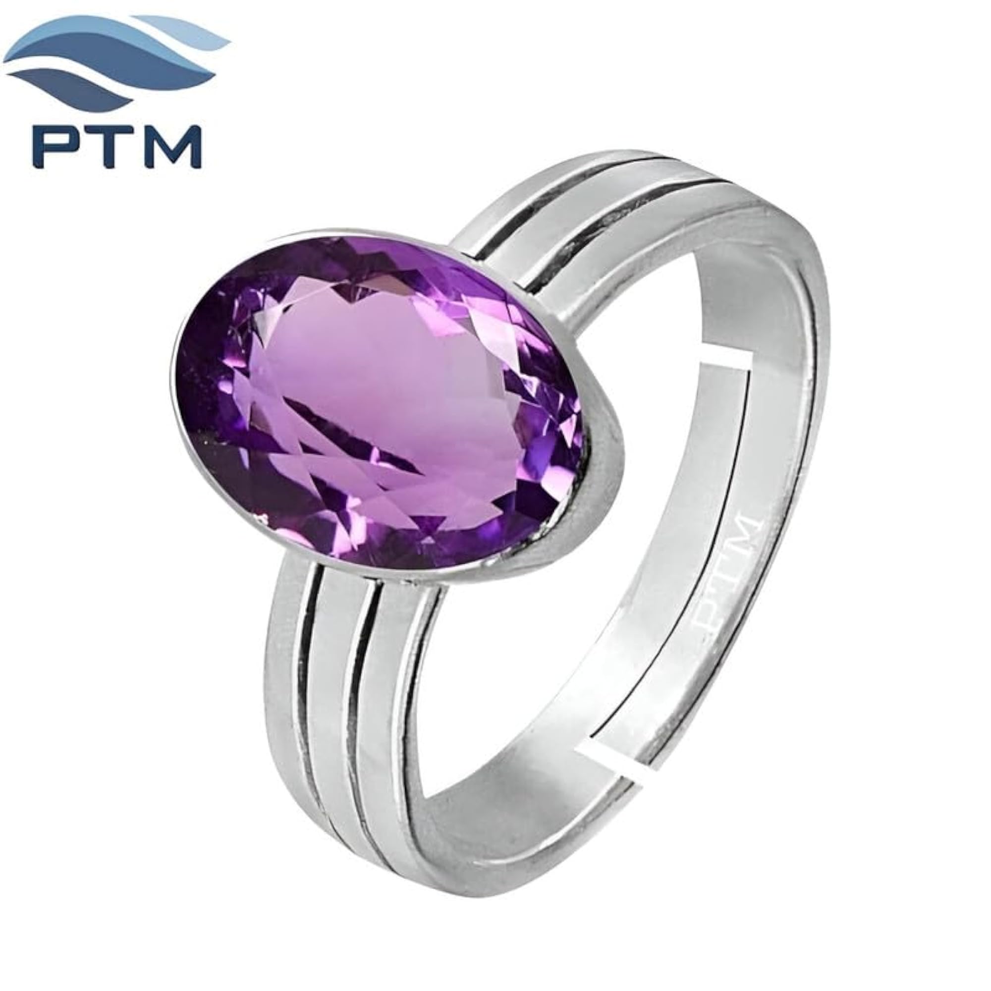 Women's Amethyst/Kathela Adjustable Ring, 925 Sterling Silver