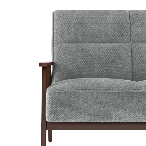 Image of Urban Ladder Logan 2 Seater Wooden Sofa in Grey Colour