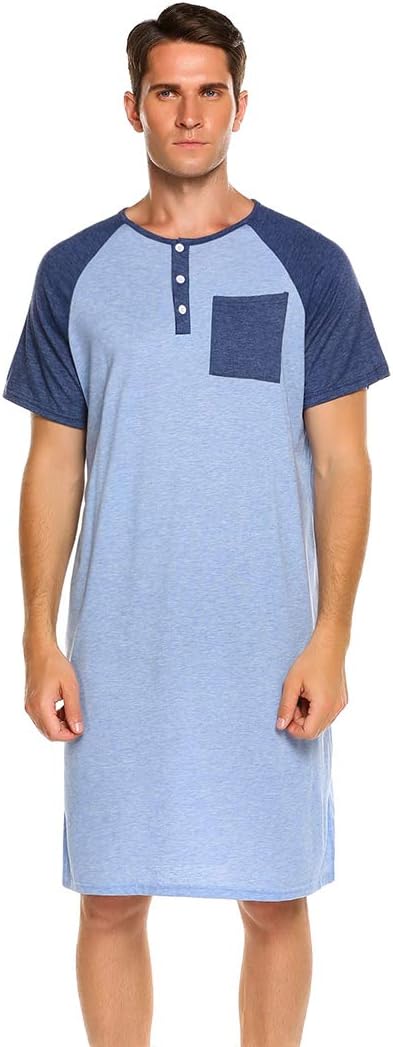 Skyline cotton sleep shirt men v neck Clearance